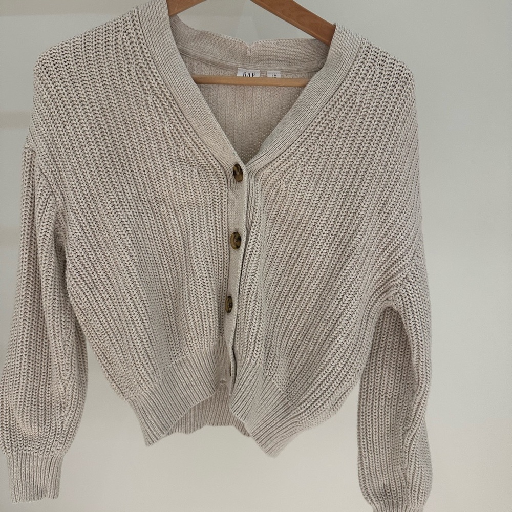 Girls Gap Beige Cardigan/Button-Up Sweater